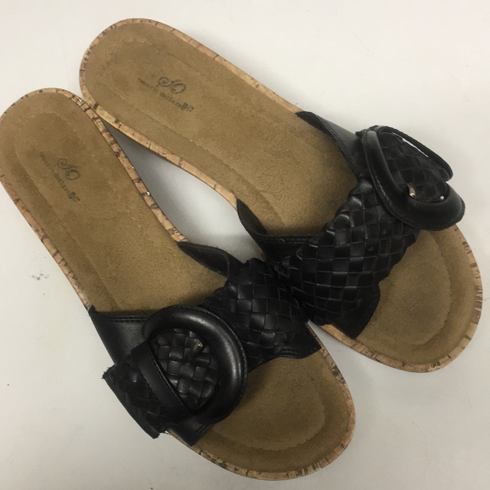SO Black Woven Sandals